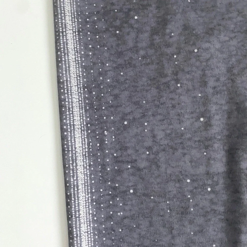 prAna Womens Charcoal Grey Space Dye Metallic Silver Stripe Yoga Leggings Size S